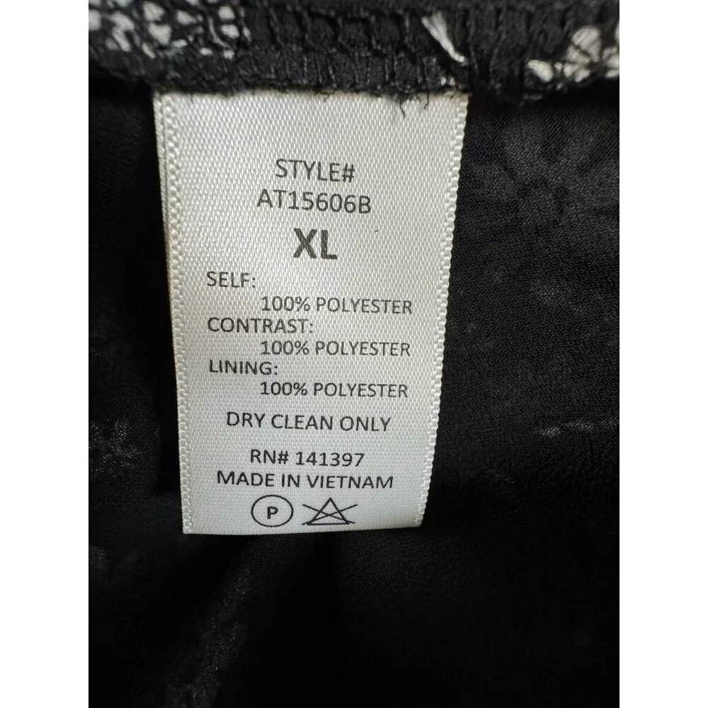 ASTR The Label Floral Ruched Blouse XL Black Puff Sleeve Top
